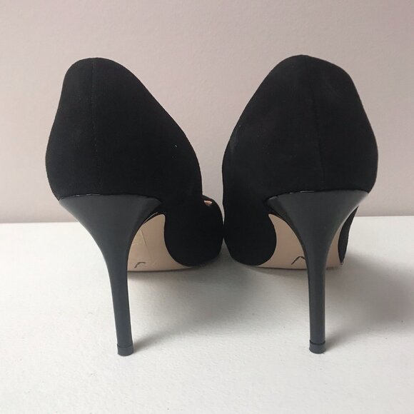 J Crew Suede W/Patent Toe Cap Elsie Heel Black - Picture 5 of 7